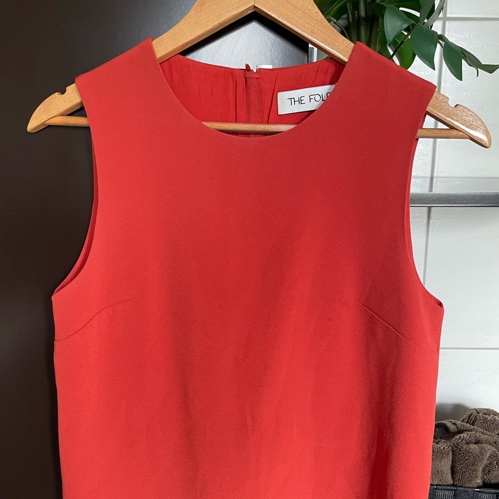 The Fold Clever Crepe Altino Sleeveless Camisole Top Burnt Orange